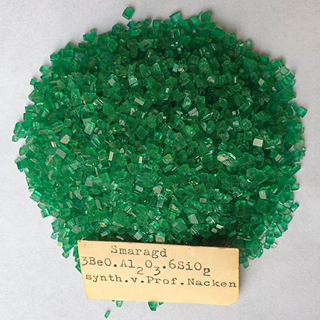 Synthetic emeralds grown by Nacken Synthetic emeralds grown by Nacken