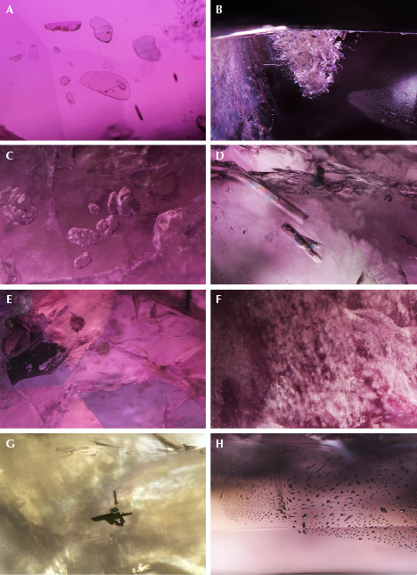 Inclusions in Russian alexandrite Inclusions in Russian alexandrite