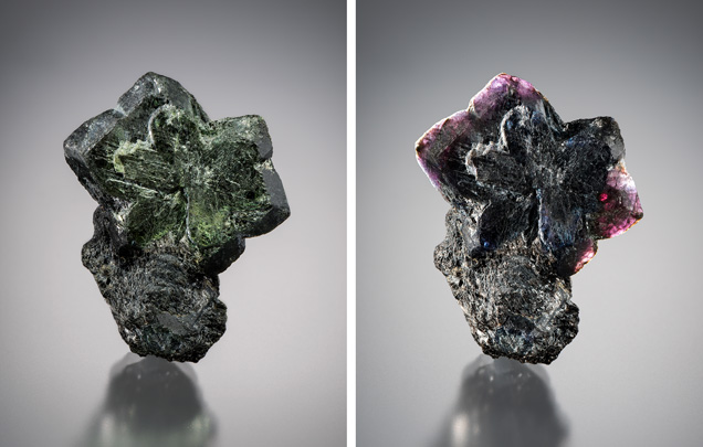 Cyclical twinned Brazilian alexandrite mineral specimen Cyclical twinned Brazilian alexandrite mineral specimen