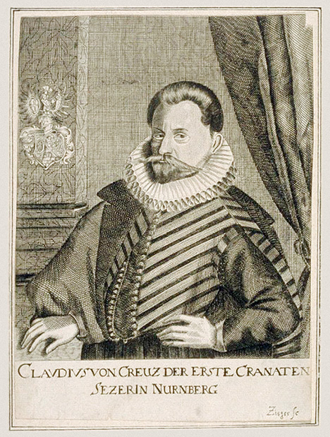 Figure 2. Portrait of gem cutter Claudius vom Creutz, designated as the first garnet setter in the city of Nuremberg. Copper engraving by Johann Paul Zieger, Nuremberg, seventeenth century. Courtesy of the Germanic National Museum in Nuremberg (signature MP 5071, Kapsel-Nr. 72). Figure 2. Portrait of gem cutter Claudius vom Creutz, designated as the first garnet setter in the city of Nuremberg. Copper engraving by Johann Paul Zieger, Nuremberg, seventeenth century. Courtesy of the Germanic National Museum in Nuremberg (signature MP 5071, Kapsel-Nr. 72).