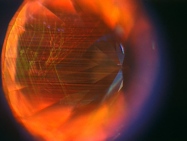 DiamondView image showing the natural growth structure of a type Ib diamond. DiamondView image showing the natural growth structure of a type Ib diamond.