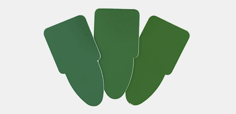 Green color confirmed with Munsell chips. Green color confirmed with Munsell chips.