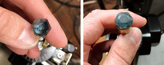 fig8-223192-636x.jpg. The sapphire during the cutting process.