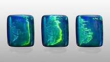 This composite image of a 4.80 ct precious cat’s-eye boulder opal shows the progression of the cat’s-eye as a light source moves across the stone. Photos by Annie Haynes. This composite image of a 4.80 ct precious cat’s-eye boulder opal shows the progression of the cat’s-eye as a light source moves across the stone. Photos by Annie Haynes.