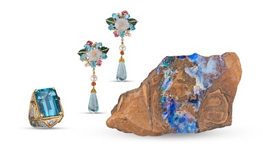 Gems and jewelry from a Birthstones exhibit Gems and jewelry from a Birthstones exhibit