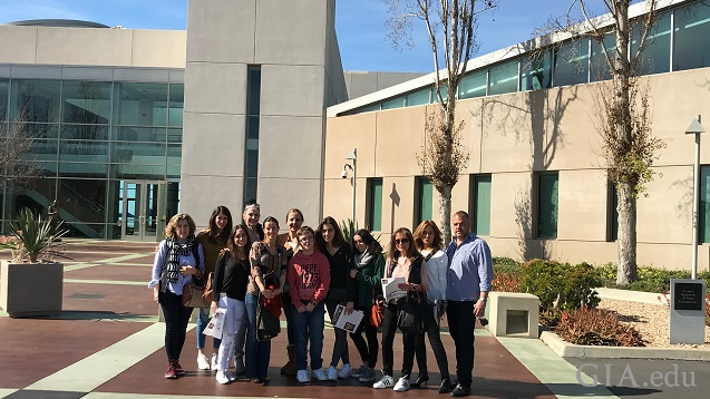 A group of people in front of GIA in Carlsbad.